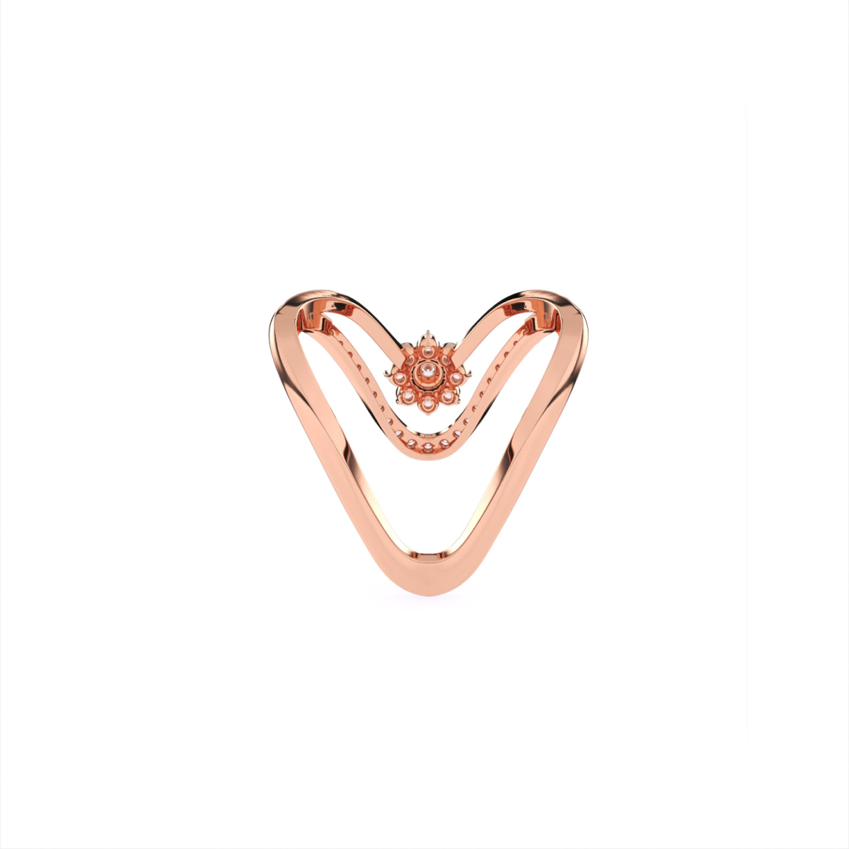 V Shape Lab Grown Diamond Engagement Ring